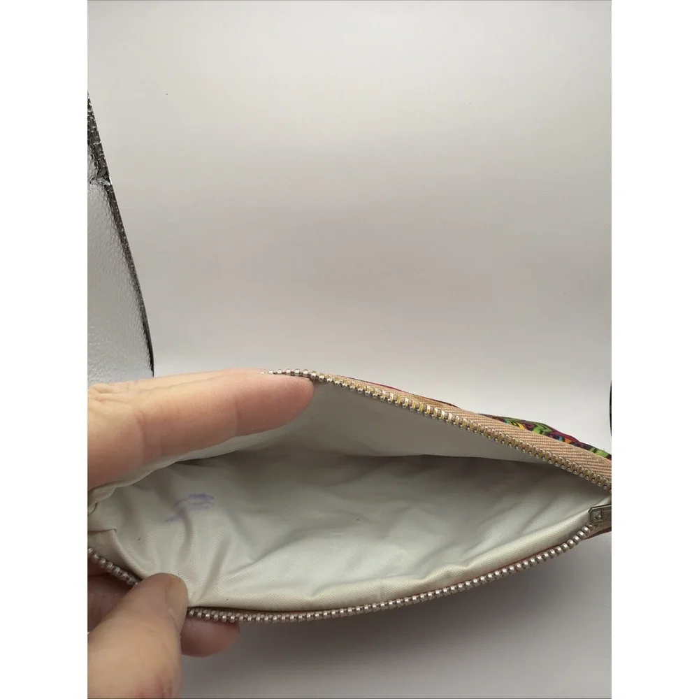 Vintage Small Snap Clutch With Bottom Zip Taiwan Bright Colors Retro‎ Flowers